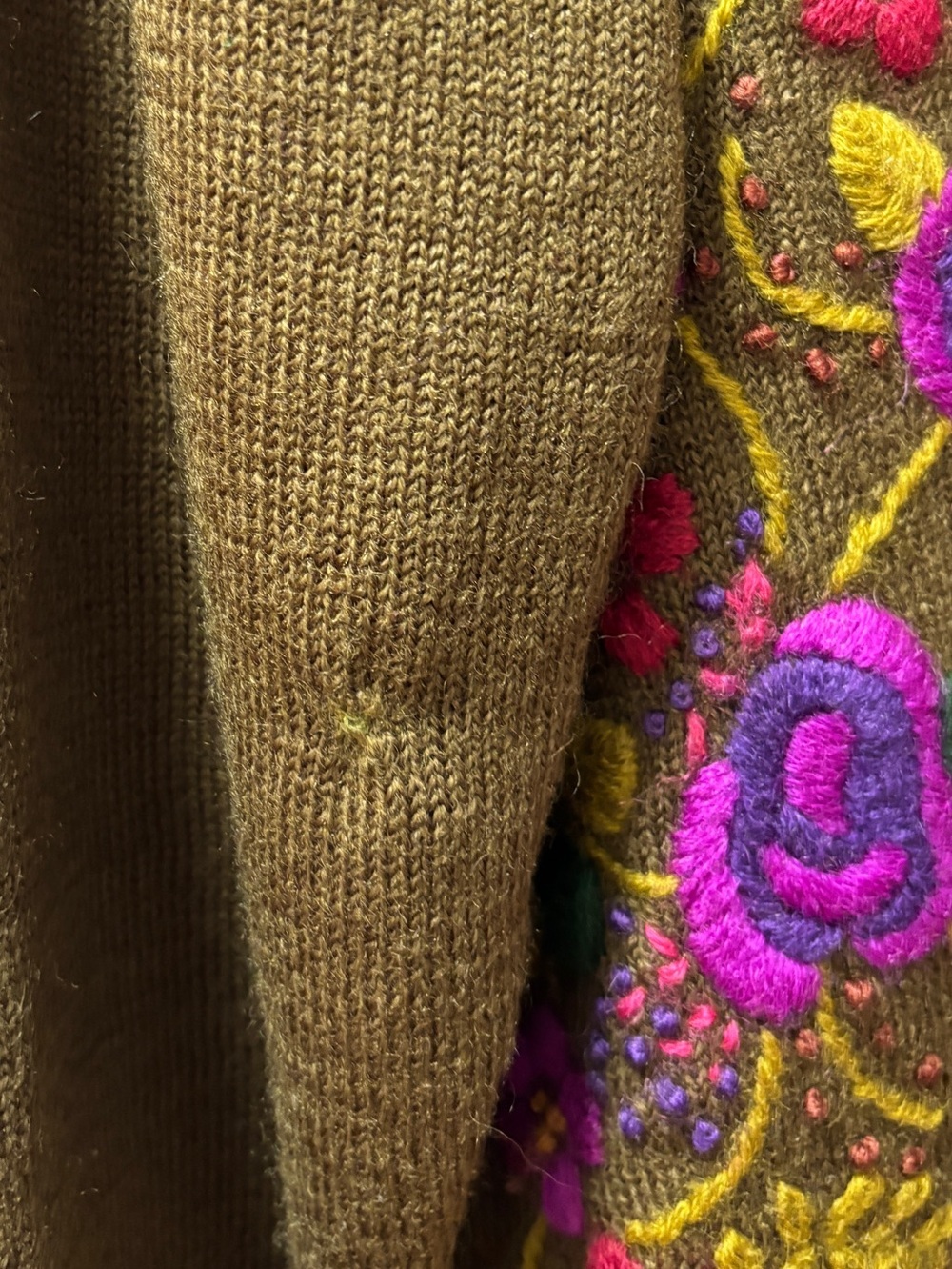 Spanner Imports Embroidered VINTAGE Cardigan – Olive Green – Size M - Picture 4 of 11